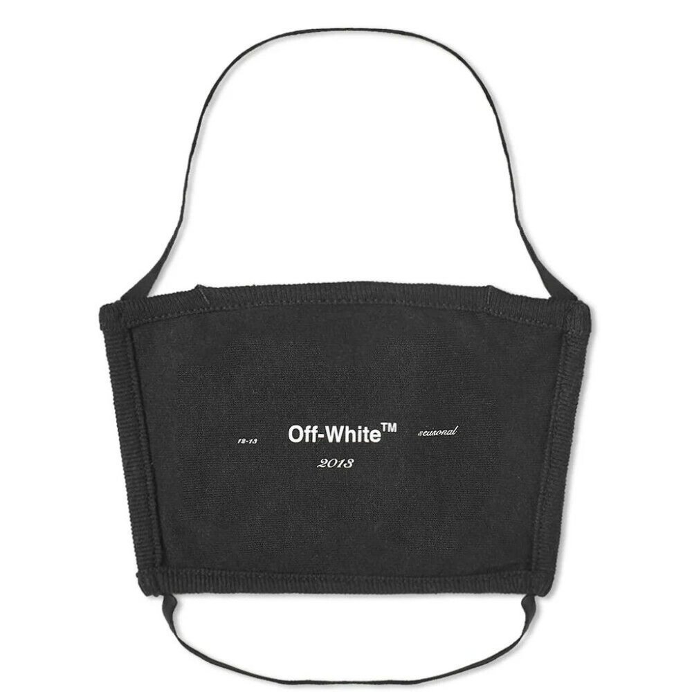 NWT Off-White Helvetica Logo Over Head Face Mask Black